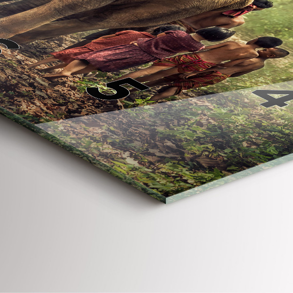 Čtvercové nástěnné hodiny Děti vedoucí slona