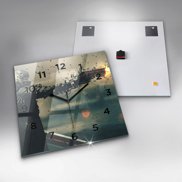 Čtvercové nástěnné hodiny Hra se smrtícími zbraněmi