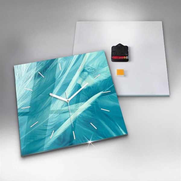 Čtvercové nástěnné hodiny Zelená tyrkysová vinobraní