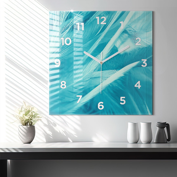 Čtvercové nástěnné hodiny Zelená tyrkysová vinobraní