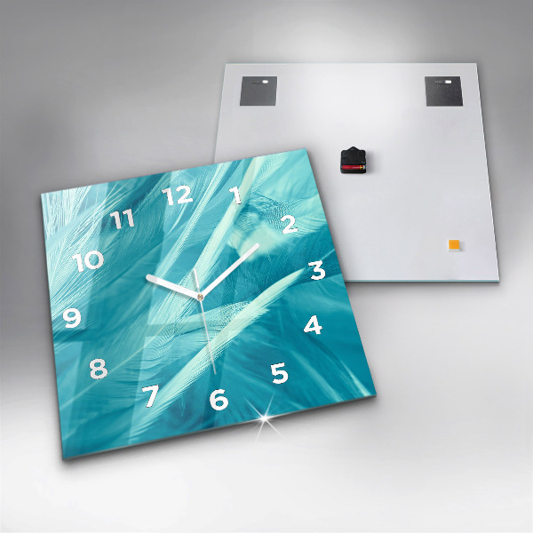 Čtvercové nástěnné hodiny Zelená tyrkysová vinobraní