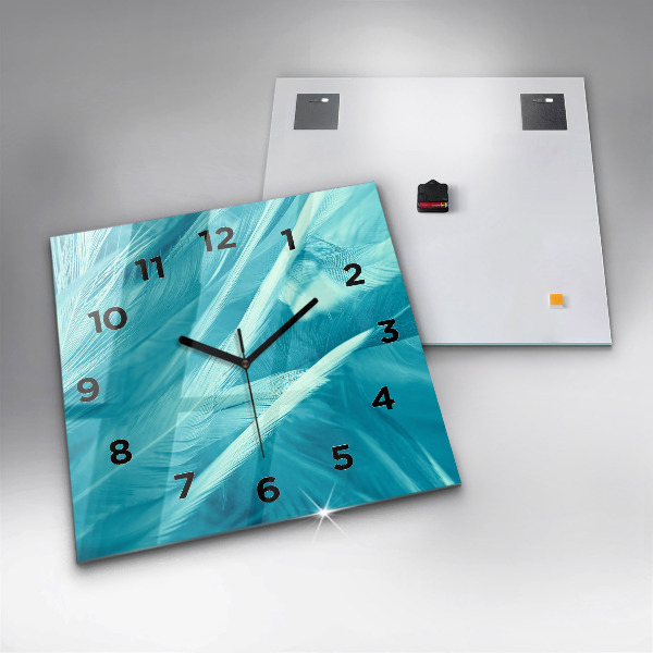 Čtvercové nástěnné hodiny Zelená tyrkysová vinobraní