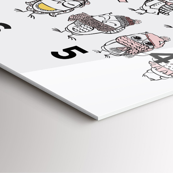 Čtvercové nástěnné hodiny Vintage plakát se sovami