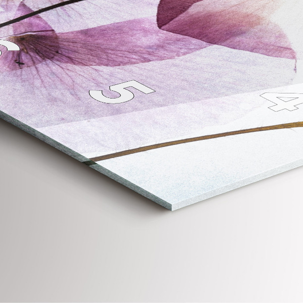 Čtvercové nástěnné hodiny Suché květy máku