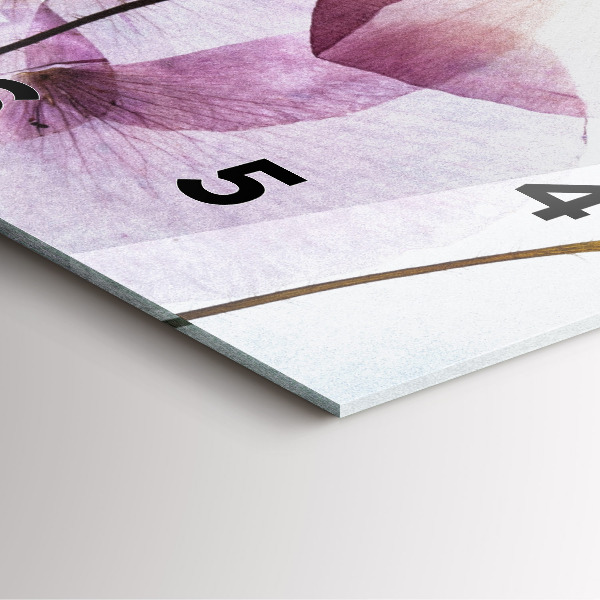 Čtvercové nástěnné hodiny Suché květy máku