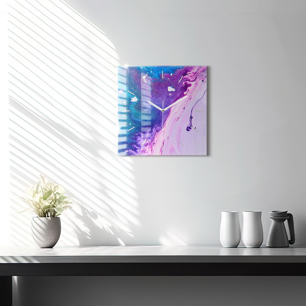 Čtvercové nástěnné hodiny Barevné pozadí