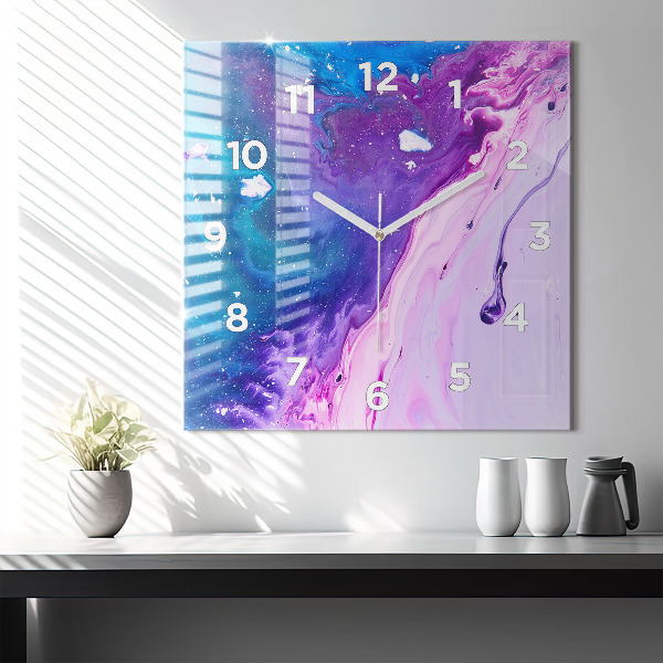 Čtvercové nástěnné hodiny Barevné pozadí