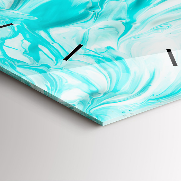 Čtvercové nástěnné hodiny Modrá abstrakce