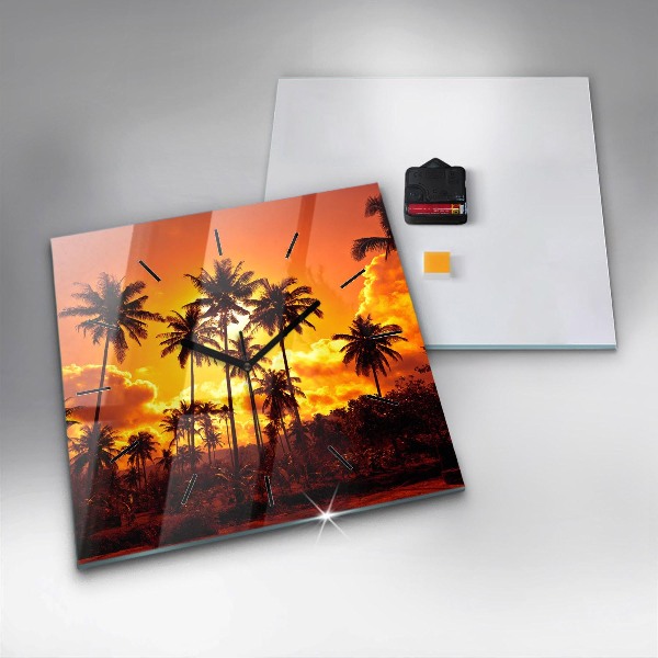 Skleněné hodiny čtvercové Thajsko Pláž Klong Prao