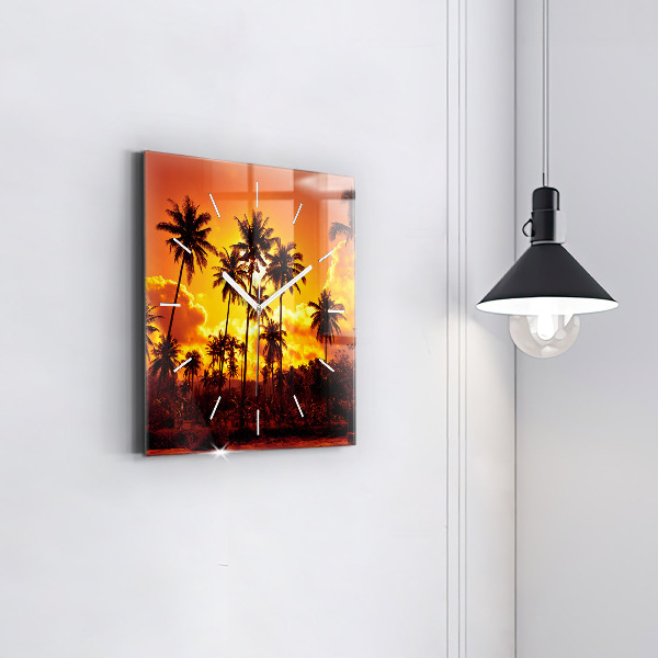 Skleněné hodiny čtvercové Thajsko Pláž Klong Prao