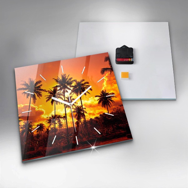 Skleněné hodiny čtvercové Thajsko Pláž Klong Prao