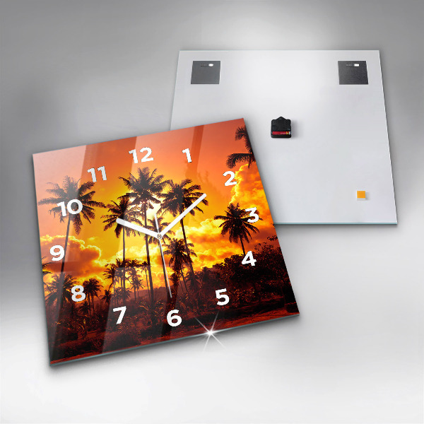 Skleněné hodiny čtvercové Thajsko Pláž Klong Prao