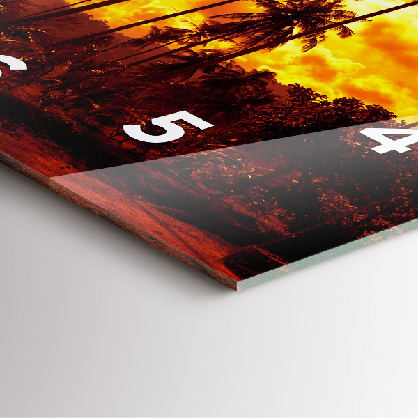 Skleněné hodiny čtvercové Thajsko Pláž Klong Prao