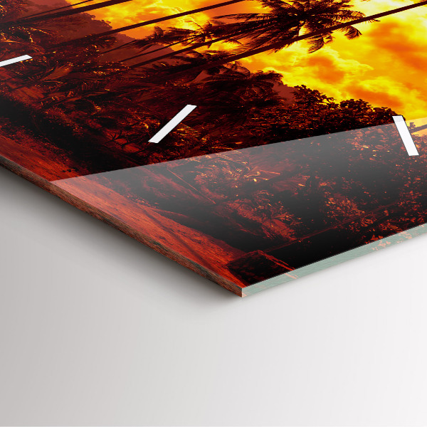 Skleněné hodiny čtvercové Thajsko Pláž Klong Prao