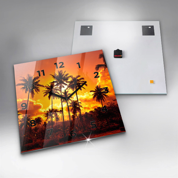 Skleněné hodiny čtvercové Thajsko Pláž Klong Prao