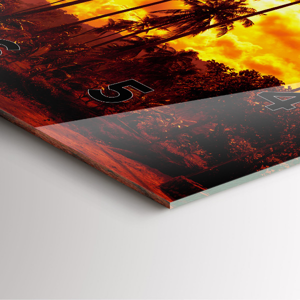 Skleněné hodiny čtvercové Thajsko Pláž Klong Prao