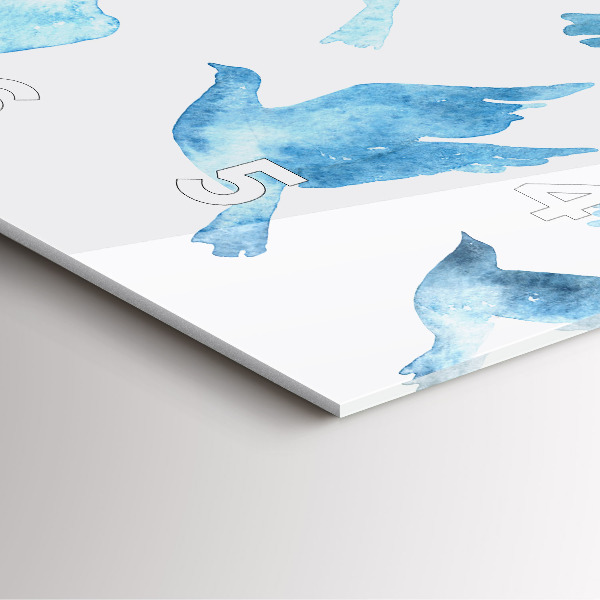 Čtvercové nástěnné hodiny Létající modří ptáci