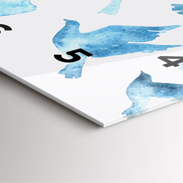 Čtvercové nástěnné hodiny Létající modří ptáci