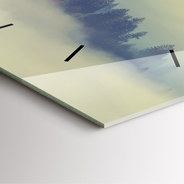 Čtvercové nástěnné hodiny Mlžný lesní orel