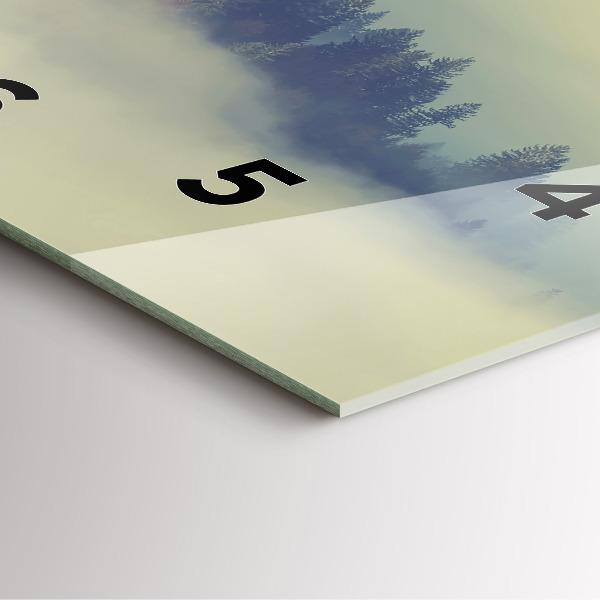 Čtvercové nástěnné hodiny Mlžný lesní orel