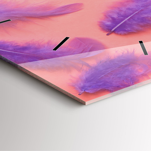 Čtvercové nástěnné hodiny Barevné peří