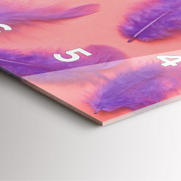 Čtvercové nástěnné hodiny Barevné peří