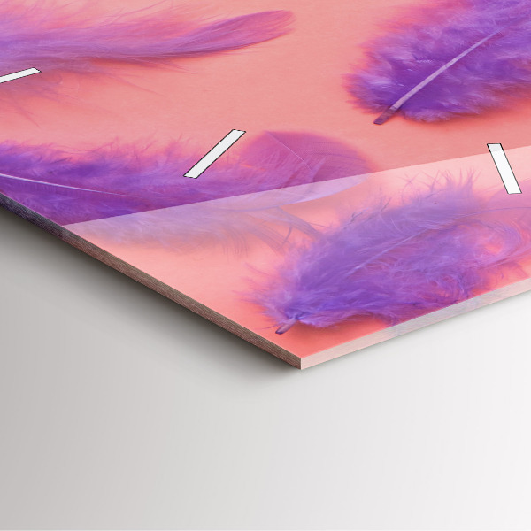 Čtvercové nástěnné hodiny Barevné peří