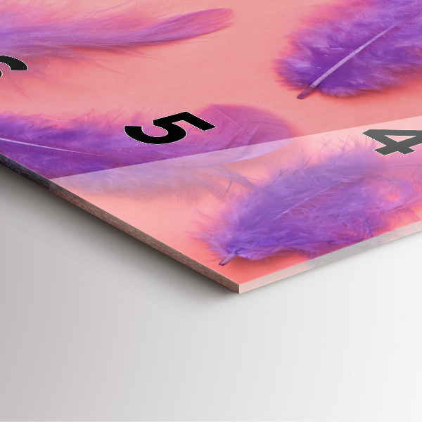 Čtvercové nástěnné hodiny Barevné peří