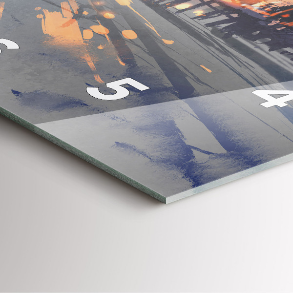 Čtvercové nástěnné hodiny Zimní krajina stromů