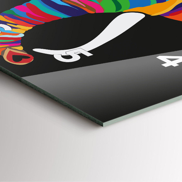 Čtvercové nástěnné hodiny Barevný slon