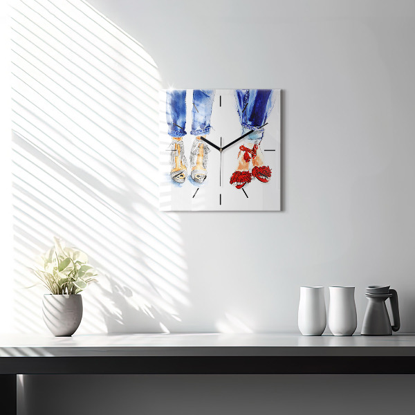 Čtvercové nástěnné hodiny Dámské odznaky