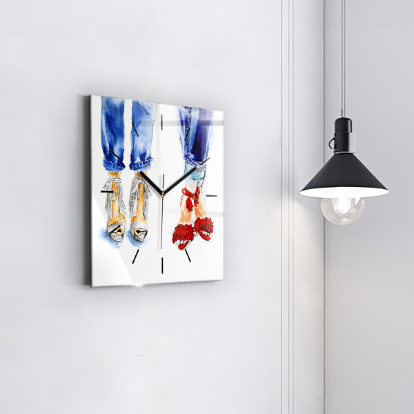 Čtvercové nástěnné hodiny Dámské odznaky