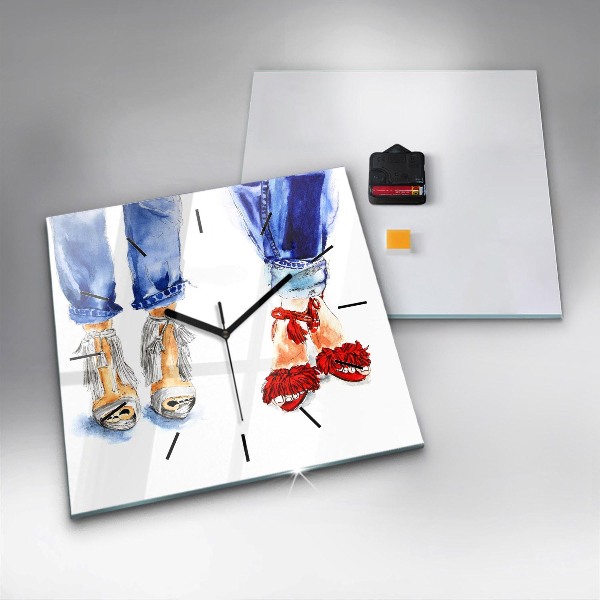 Čtvercové nástěnné hodiny Dámské odznaky