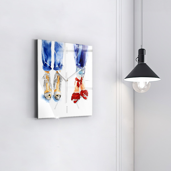 Čtvercové nástěnné hodiny Dámské odznaky