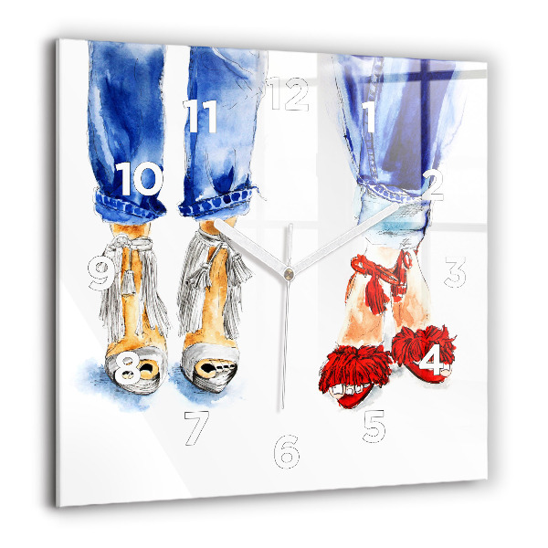 Čtvercové nástěnné hodiny Dámské odznaky