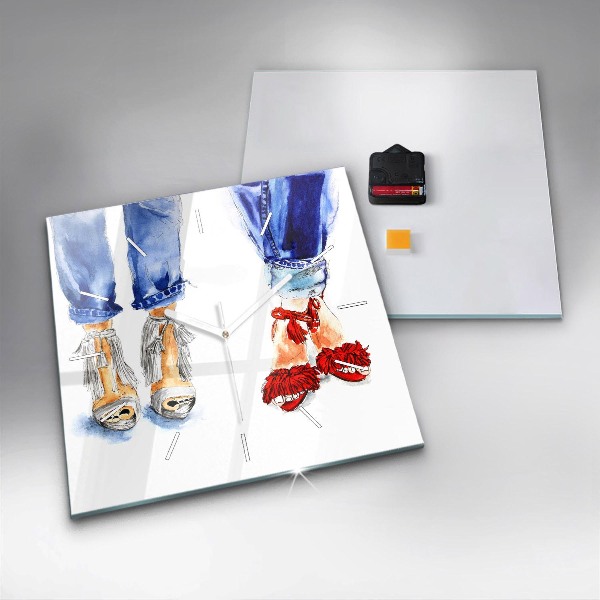 Čtvercové nástěnné hodiny Dámské odznaky