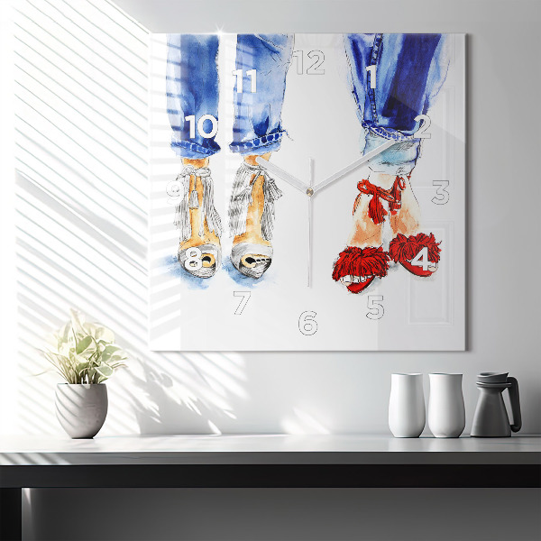 Čtvercové nástěnné hodiny Dámské odznaky