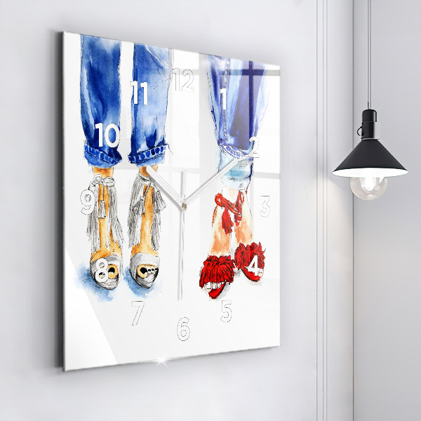 Čtvercové nástěnné hodiny Dámské odznaky