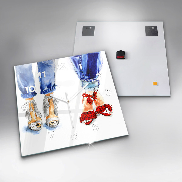 Čtvercové nástěnné hodiny Dámské odznaky