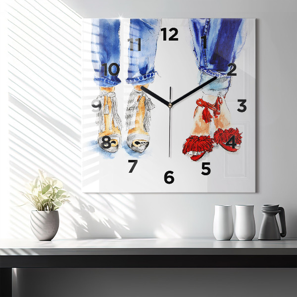 Čtvercové nástěnné hodiny Dámské odznaky