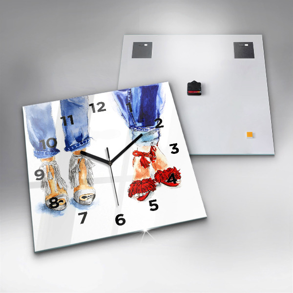 Čtvercové nástěnné hodiny Dámské odznaky