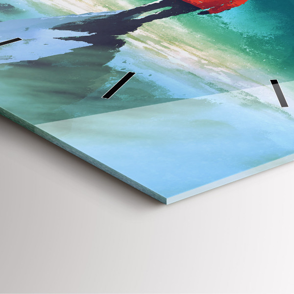 Čtvercové nástěnné hodiny Muž na Měsíci