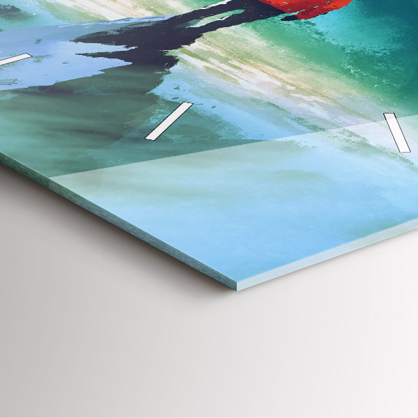 Čtvercové nástěnné hodiny Muž na Měsíci