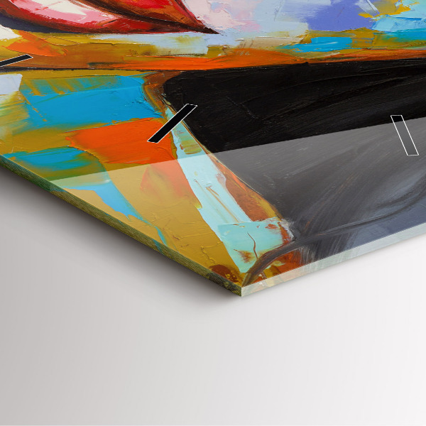 Čtvercové nástěnné hodiny Barevná tvář ženy