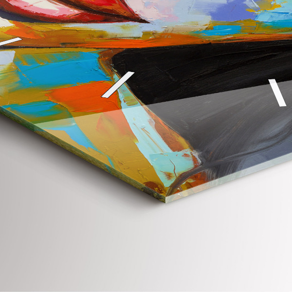 Čtvercové nástěnné hodiny Barevná tvář ženy