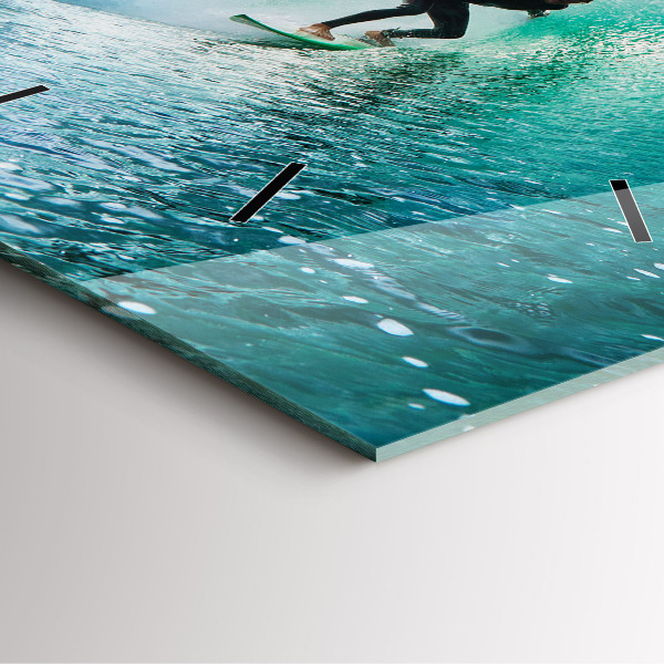 Skleněné hodiny čtvercové Surfování na Havaji