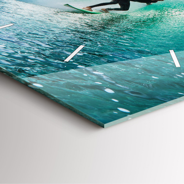 Skleněné hodiny čtvercové Surfování na Havaji