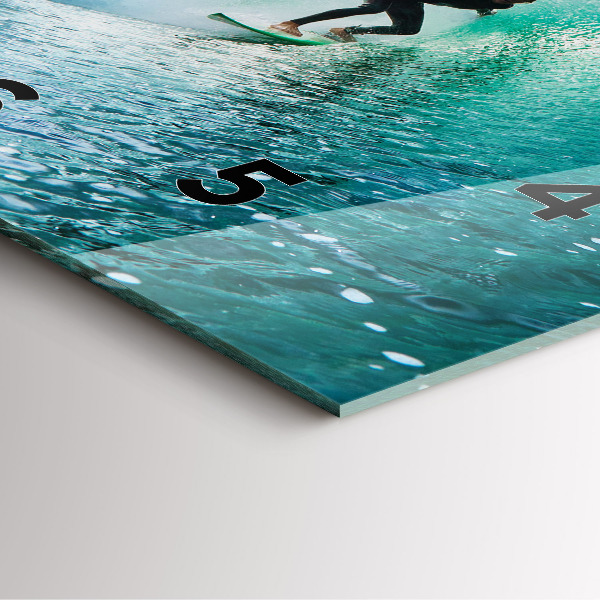 Skleněné hodiny čtvercové Surfování na Havaji