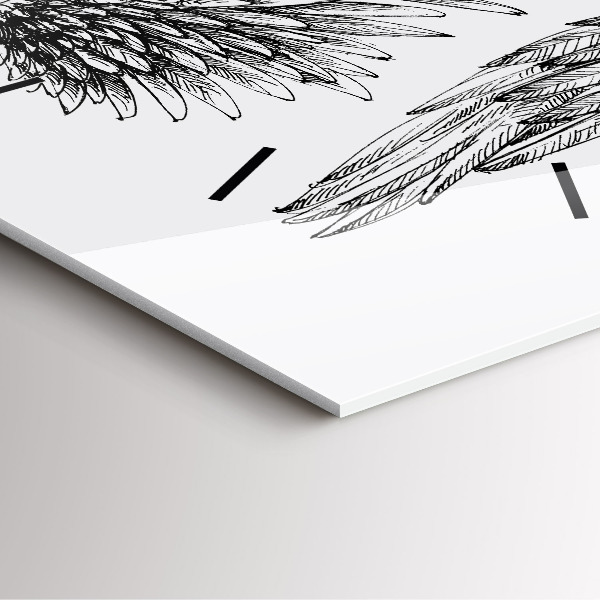 Čtvercové nástěnné hodiny Křídla anděla