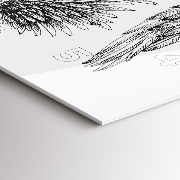 Čtvercové nástěnné hodiny Křídla anděla